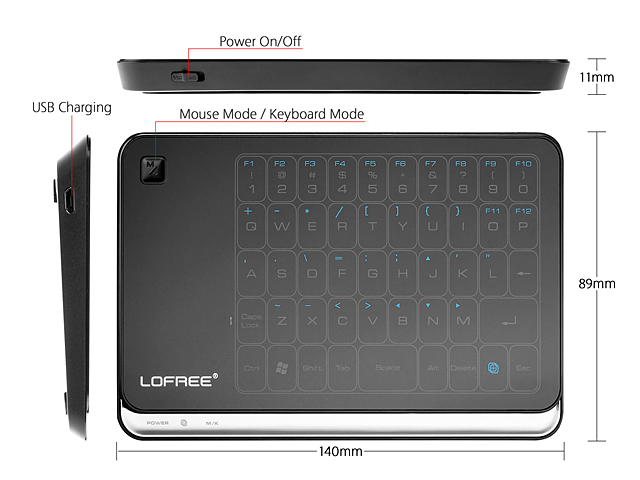 LOFREE MT-200 Wireless Keyboard Touchpad