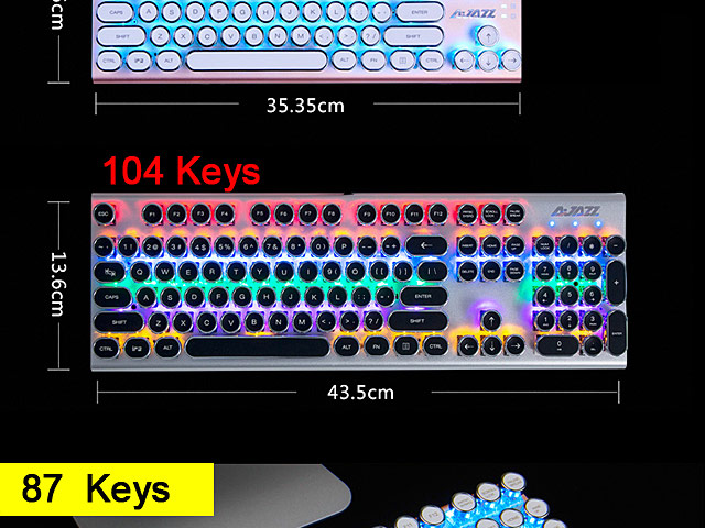 USB Steam Punk Illuminated Game Keyboard