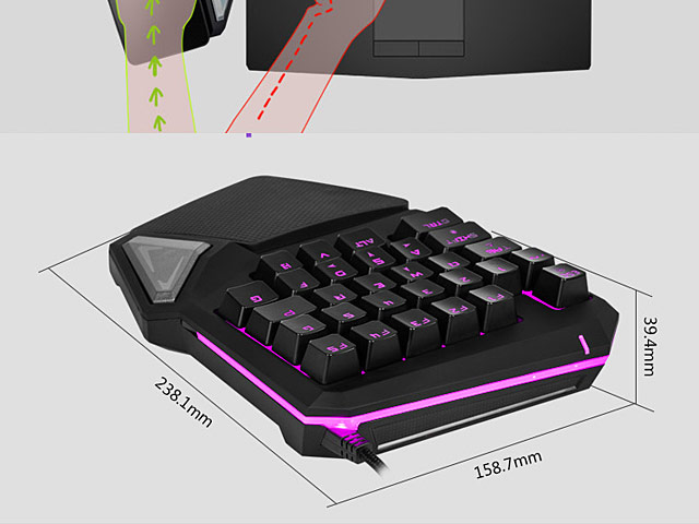 Delux T9 Pro Single Hand Professional Gaming Keyboard