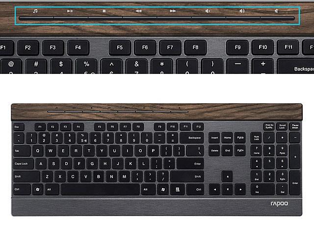 Rapoo E9260 Multi-Mode Ultra-slim Wooden Bluetooth Keyboard