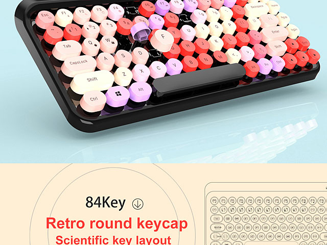 Retro Trend Bluetooth Round Keyboard