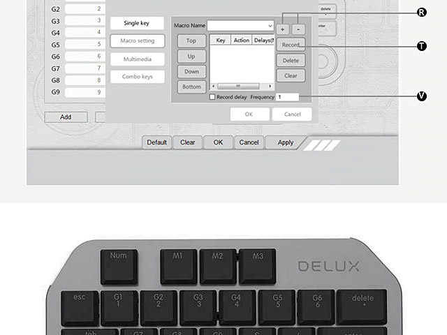 Delux Wired T11 Designer Single Hand Keyboard