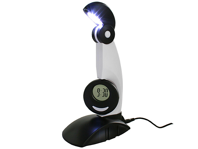 USB Parrot 6 LED Desk Lamp + Clock