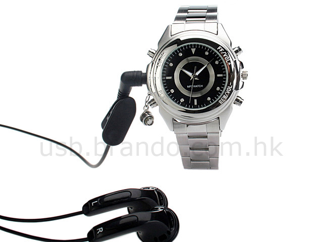 Stainless Steel MP3 Watch (1GB)