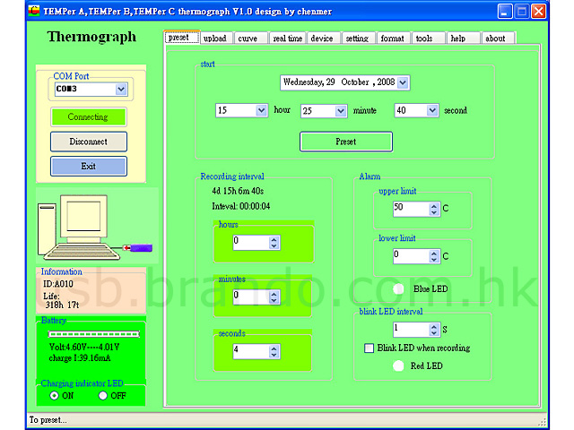 USB Temperature Data Logger