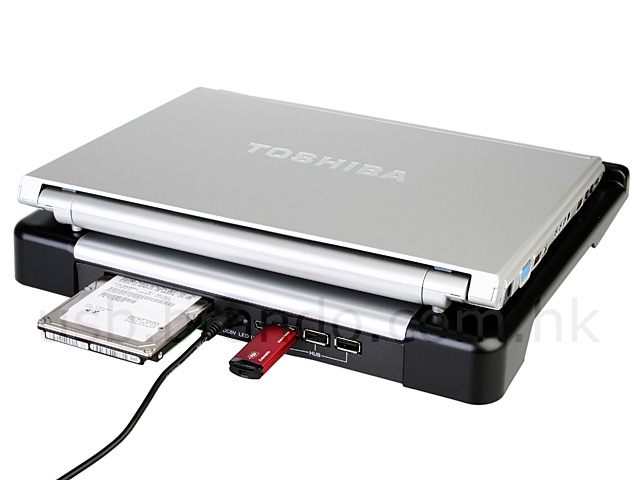 USB Notebook Cooling Pad + 3-Port Hub + 2.5" HDD Dock