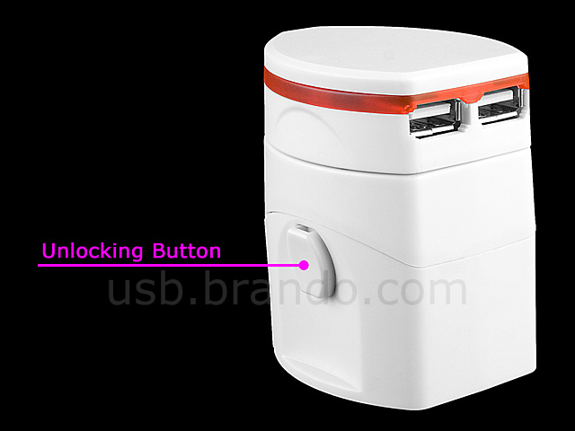 2-In-1 Universal Travel Adapter with Dual USB AC Charger