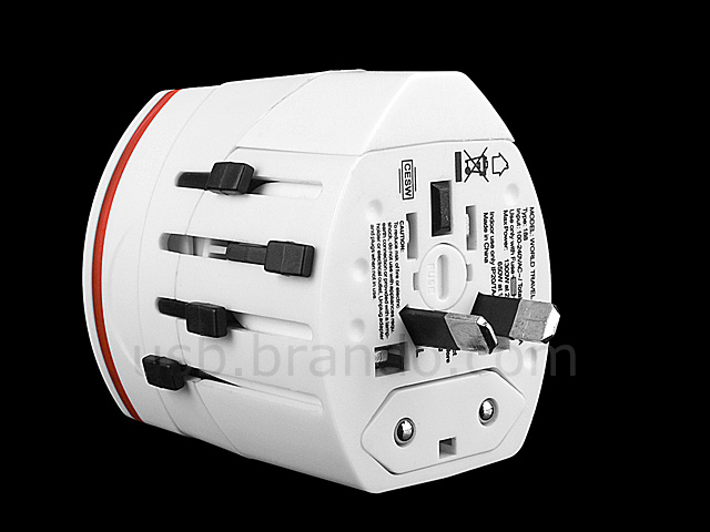 2-In-1 Universal Travel Adapter with Dual USB AC Charger