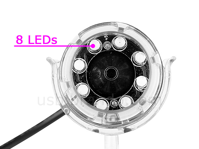 USB Digital Microscope with 8 LEDs (500X)