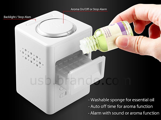 USB Mini Luminous Aroma Alarm Clock