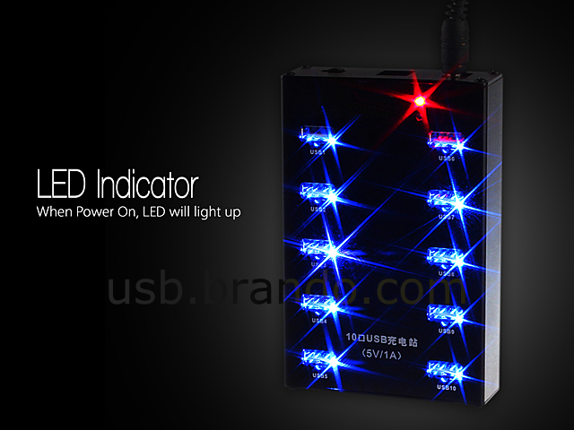 10-Port USB Charging Station