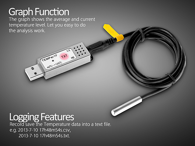 USB temperature sensor, -50150°C