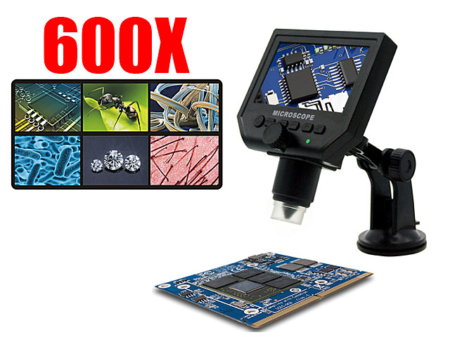 600X Portable Digital Microscope with LCD Display