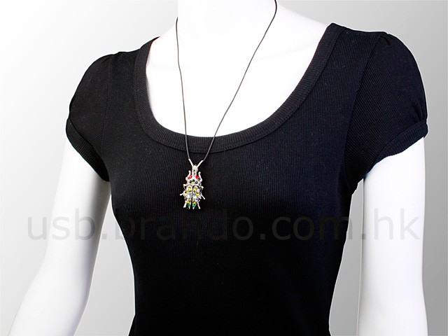 USB Jewel Bug Necklace Flash Drive