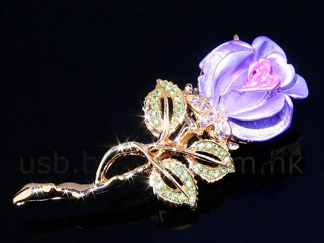 USB Jewel Rose Brooch Flash Drive