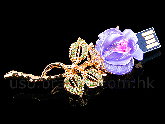 USB Jewel Rose Brooch Flash Drive