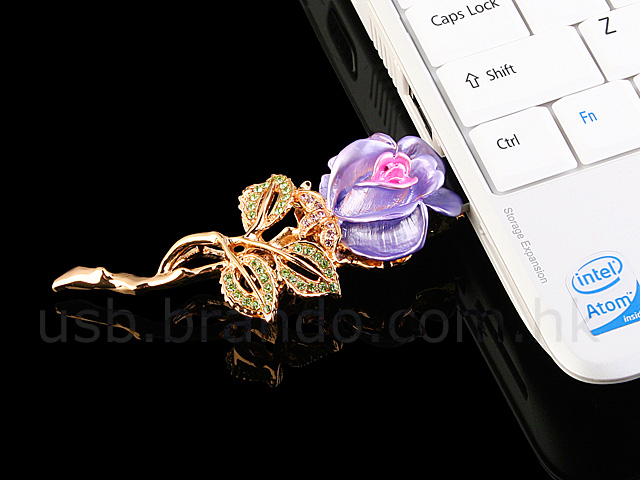 USB Jewel Rose Brooch Flash Drive