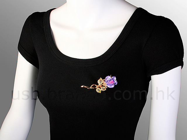 USB Jewel Rose Brooch Flash Drive