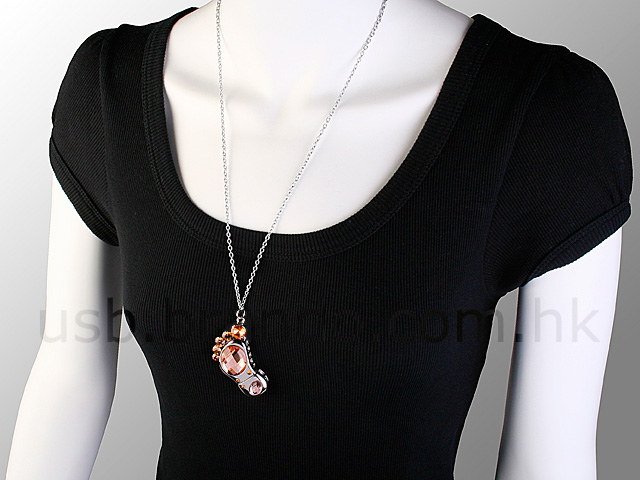 USB Jewel Foot Necklace Flash Drive