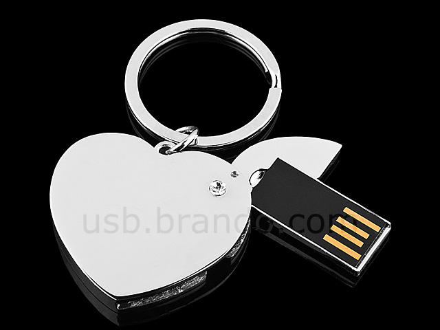 USB Heart Keychain Flash Drive