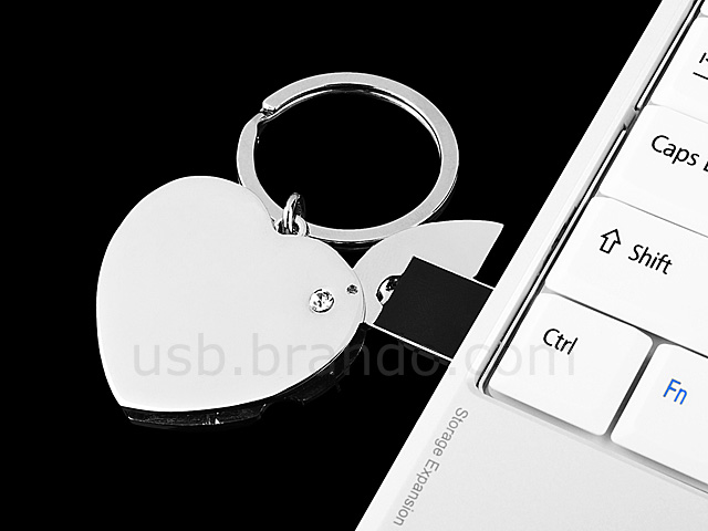 USB Heart Keychain Flash Drive