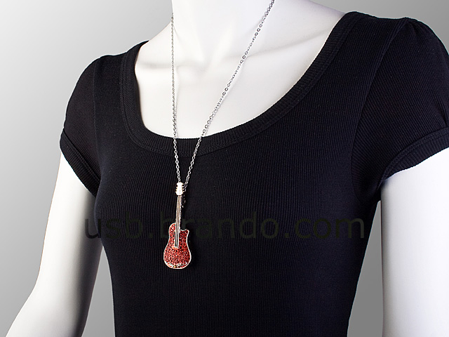 USB Jewel Guitar Necklace Flash Drive