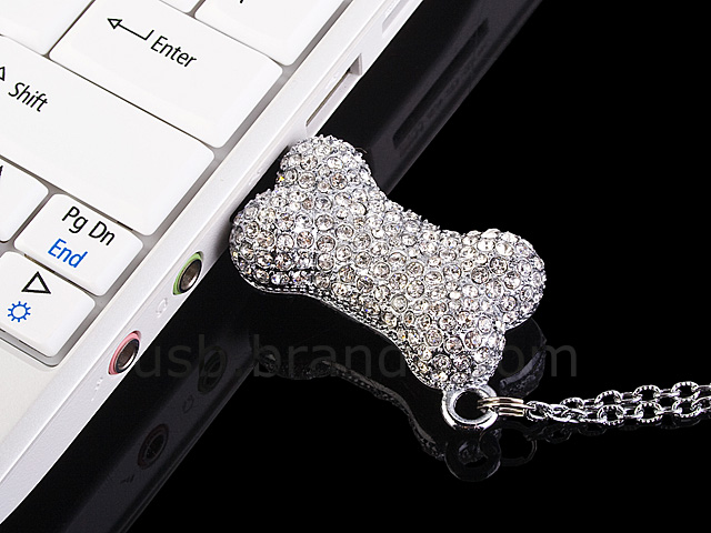 USB Jewel Bone Necklace Flash Drive