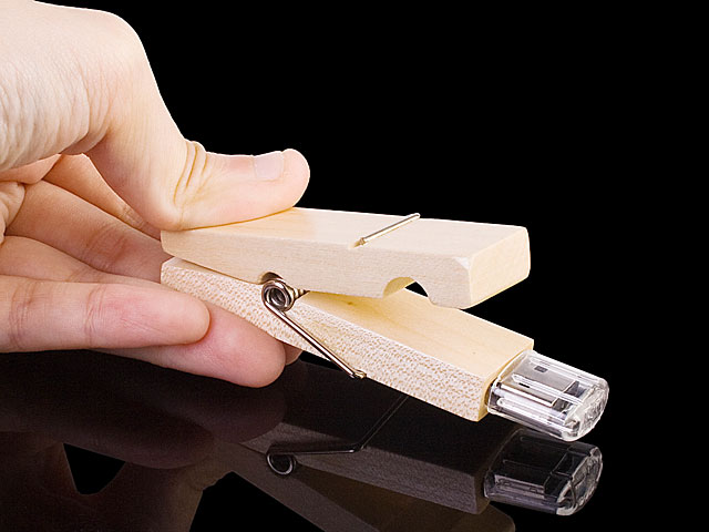 USB Wooden Clip Flash Drive