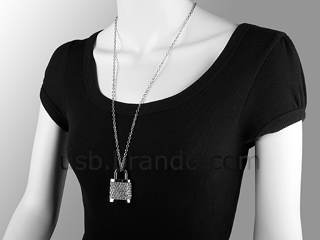 USB Jewel Lock Necklace Flash Drive