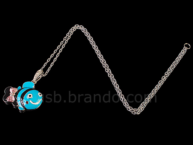 USB Jewel Smiley Fish Necklace Flash Drive