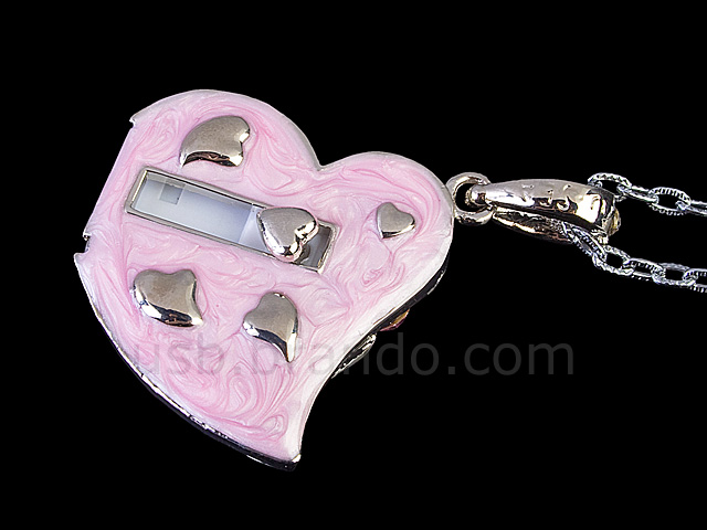 USB Jewel Elegant Heart Necklace Flash Drive