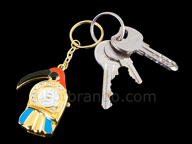 USB Jewel Parrot Watch Keychain Flash Drive