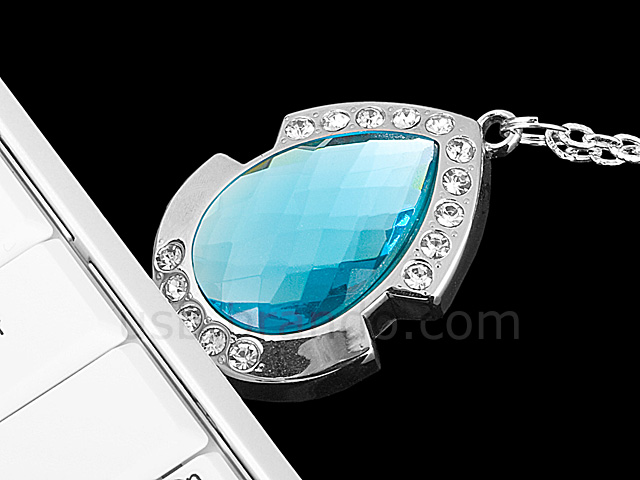 USB Jewel Tear Drop Necklace Flash Drive