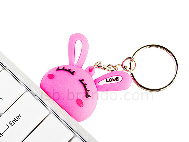 USB Happy Rabbit Keychain Flash Drive