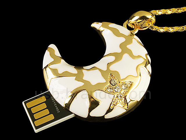 USB Jewel Moon Necklace Flash Drive