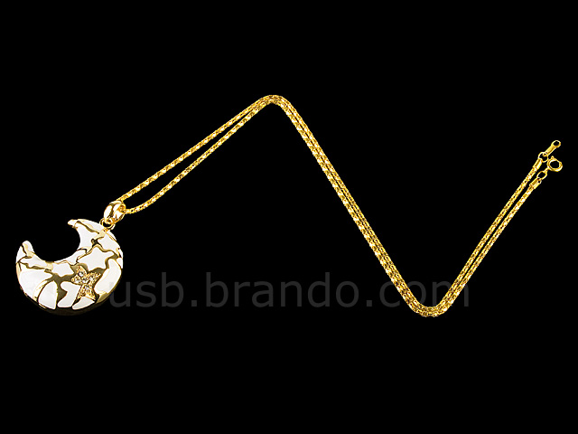 USB Jewel Moon Necklace Flash Drive