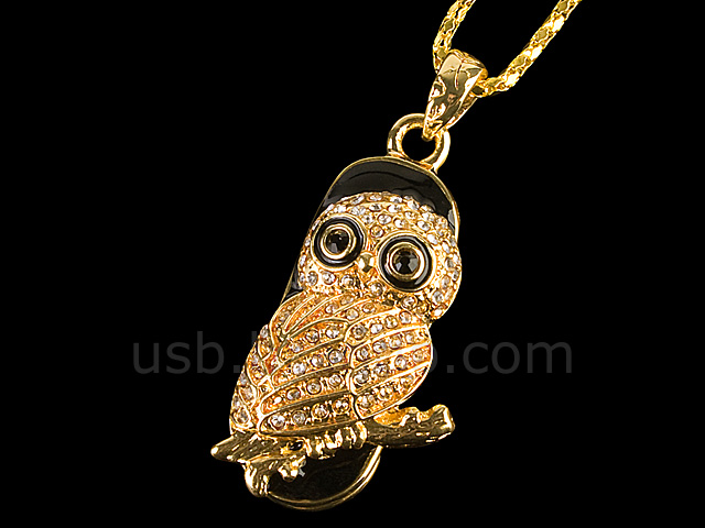 USB Jewel Owl Necklace Flash Drive