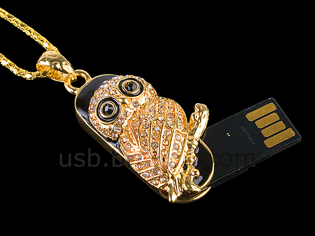 USB Jewel Owl Necklace Flash Drive