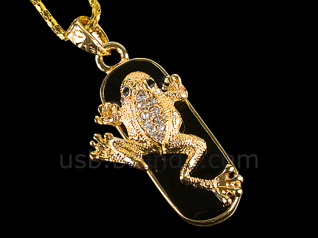 USB Jewel Frog Necklace Flash Drive