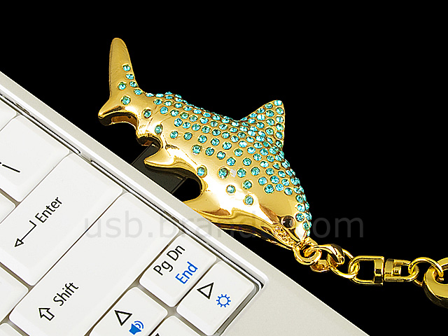 USB Jewel Shark Keychain Flash Drive