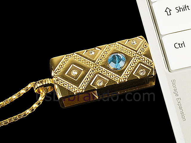 USB Jewel Classical Pendant Necklace Flash Drive