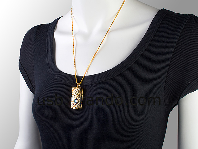 USB Jewel Classical Pendant Necklace Flash Drive