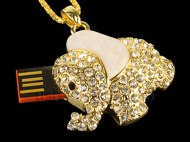 USB Jewel Elephant Necklace Flash Drive