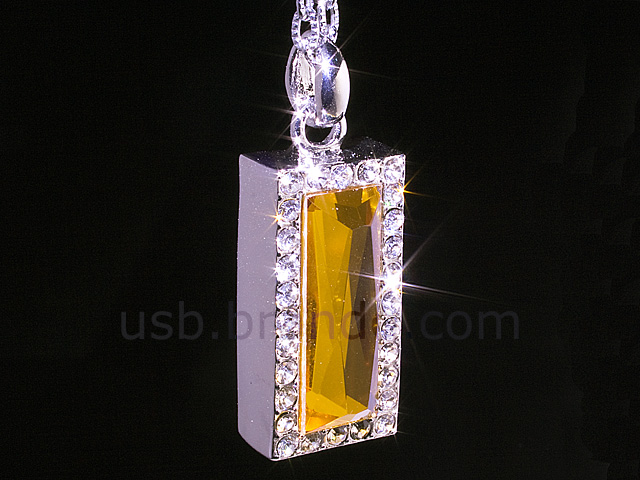 USB Jewel Polished Pendant Necklace Flash Drive