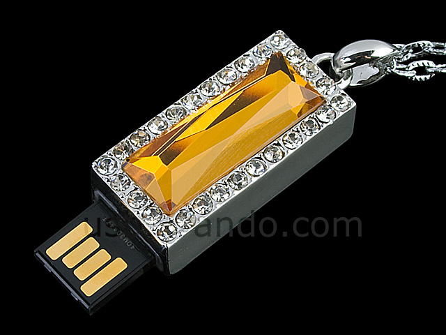 USB Jewel Polished Pendant Necklace Flash Drive