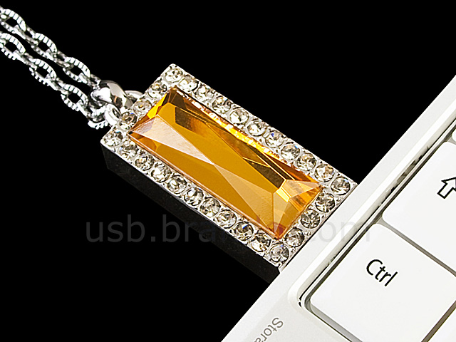 USB Jewel Polished Pendant Necklace Flash Drive