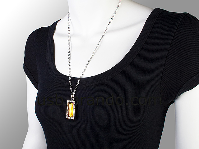 USB Jewel Polished Pendant Necklace Flash Drive