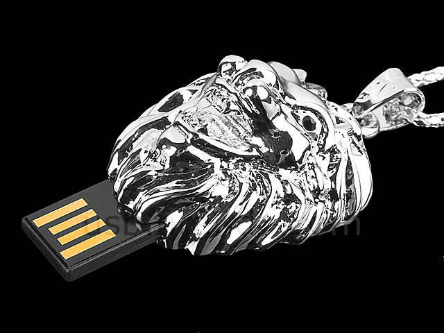 USB Lion Necklace Flash Drive
