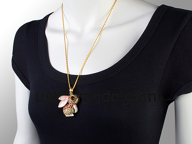 USB Jewel Rabbit Necklace Flash Drive