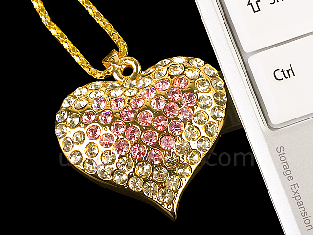 USB Jewel Tasteful Heart Necklace Flash Drive